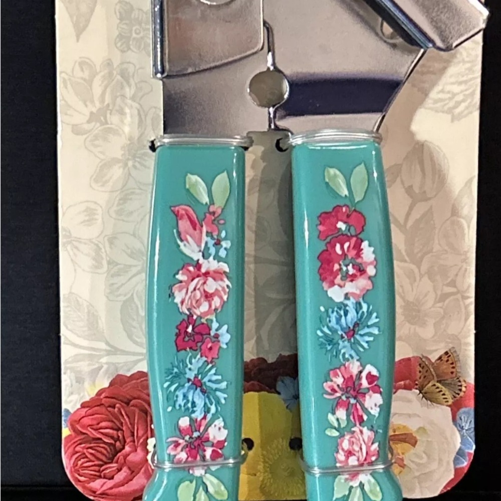 New Pioneer Woman Sweet Romance Teal Blue Stainless Steel Can Opener